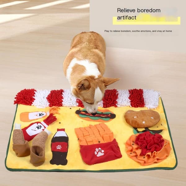 Ekstra Stor Snusemåtte til Hunde & Katte 80x60 cm - Foderpude til Langsom Spisning, Angstlindring & Mental Stimulation