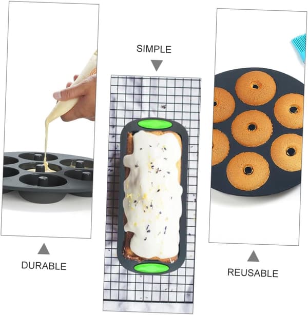 5 STK Multifunktionelle Silikone Bageforme Praktiske Grå Kageforme til Bagning Nemme at Temperaturregulere til Kager og Brød
