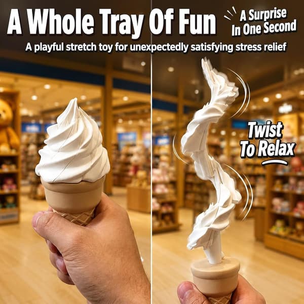 3D-tulostettu jäätelökierre teleskooppimiekka | Ejecting Impossible Cone Prank Gadget, Fidget Smooth Motion Hidden Blade Toy, Stress Relief Decor