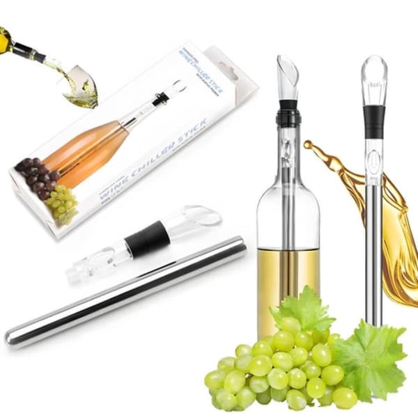 Stainless Steel Wine Chiller with Wine Cooling Stick and Aerator Function