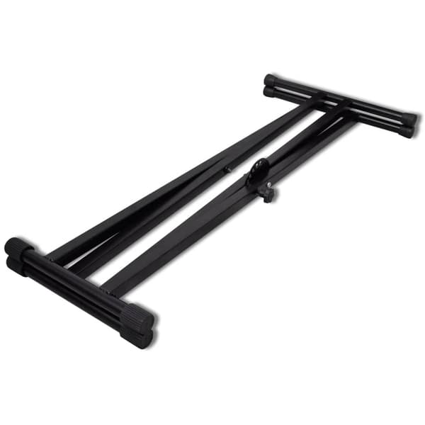 vidaXL Keyboardstativ svart sammenleggbart justerbart 100 kg Svart black