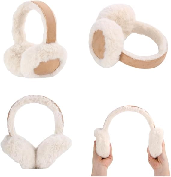 Vinter foldbare ørevarmere til kvinder, fluffy ørevarmere, udendørs ørevarmere