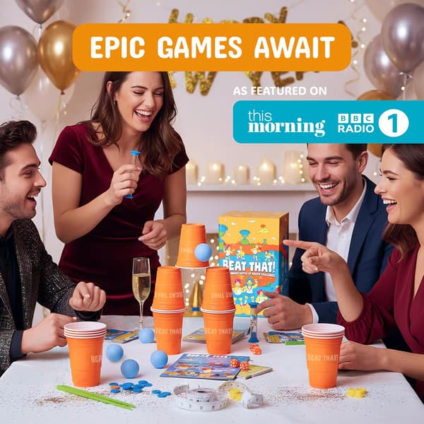 Beat That Game og Household Objects Expansion Combo Pack, Familieselskapspill for 2 spillere - Barn, voksne