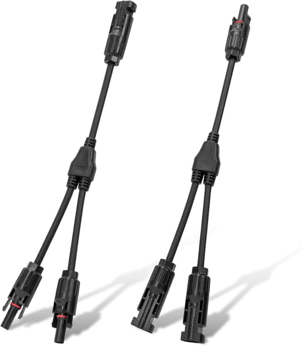 Miljøvenlige solcelleforbindere: Y-gren parallelle PV-adaptere og kabelstiksæt til solpaneler (M/FF + F/MM)