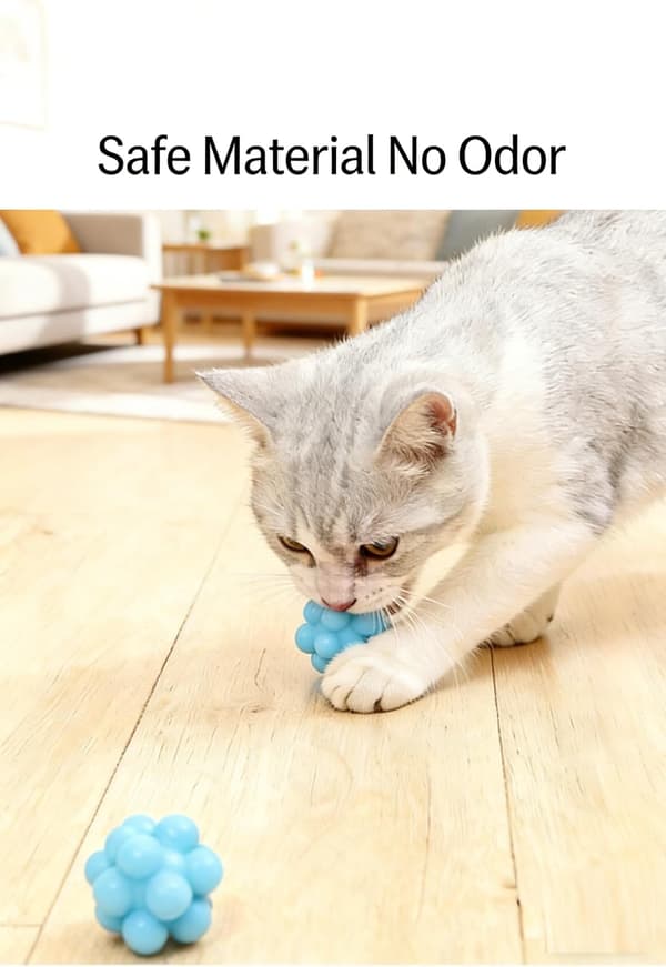 Multifunktionel elastisk bold til katte, bidesikre interaktive kattelegetøj, højelastisk, bruges til selvunderholdning og lindring af kedsomhed.