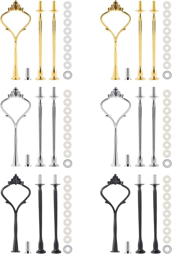 6 sæt kagefad hardware 3-lags kagefadsholder til bryllup og fest