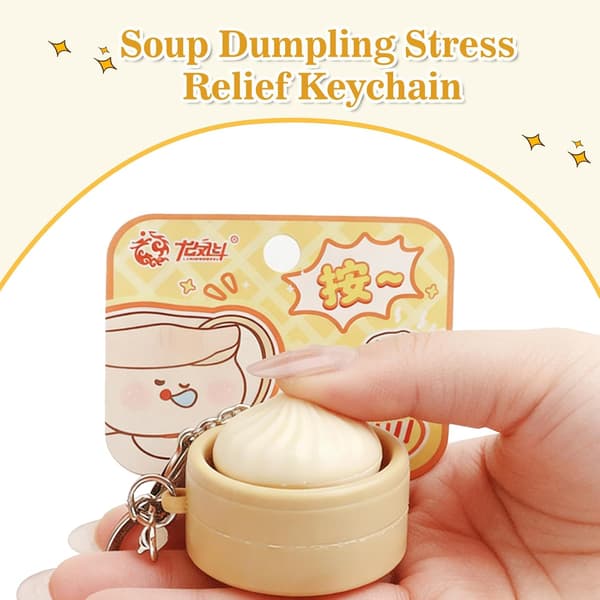 2 stk. Dumpling Fidget Legetøj Fidget Nøglering, Søde 3D-printede Sensoriske Klikker Legetøj Mini Sensorisk Legetøj Angst- og Stresslindring til Voksne