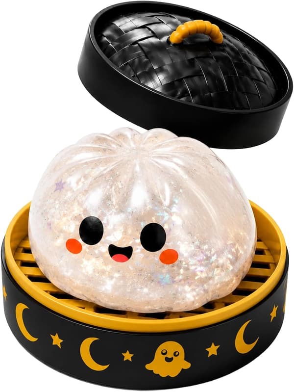 Halloween Spooky Ghost Dumpling, Dumplings Squish med Steamer Stressbolde Stressaflastning Fidget Sensorisk til Helligdags- og Fødselsdagsgaver B E