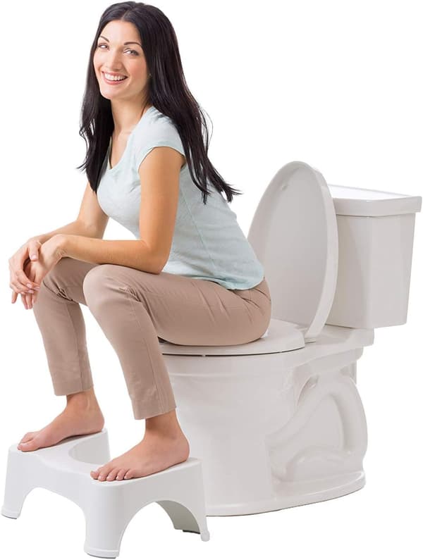 Original badrumspall för toalett, 23 cm hög, vit