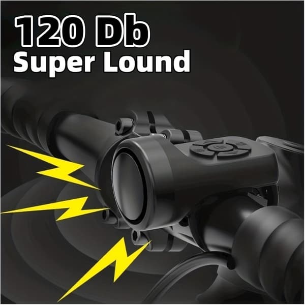 120db Vanntett Elektrisk Sykkelhorn - 4 Moduser, Tyverialarm, USB Oppladbart