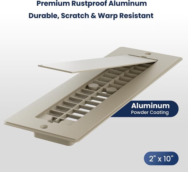Aluminium RV Gulvventilationsdæksel, 2\"x10\" Register RV Vent Tilbehør