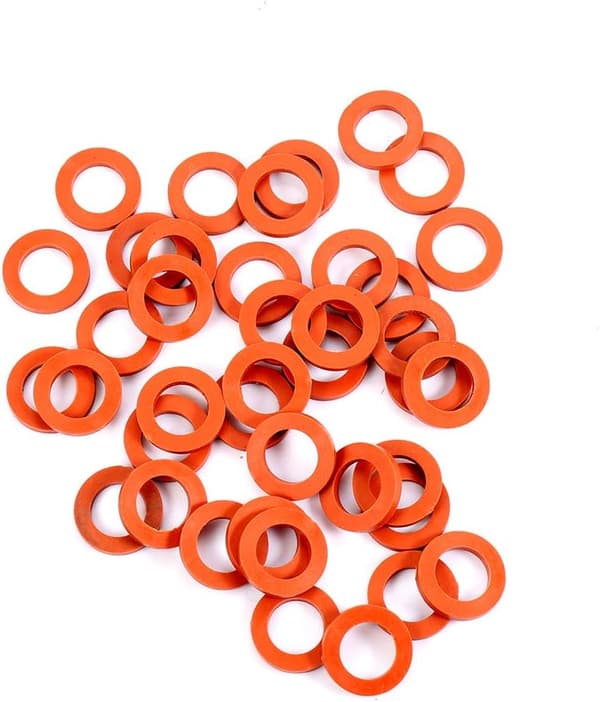 Slangpackning för trädgårdsslang, kraftig gummipackning, passar alla standard 3/4\" trädgårdsslangkopplingar (40 stycken) (röd)