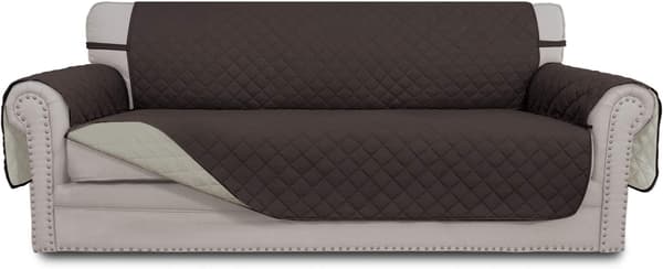 Easy-Going Vendbart Sofabetræk, 3-personers Sofa, Stor, Chokolade/Beige