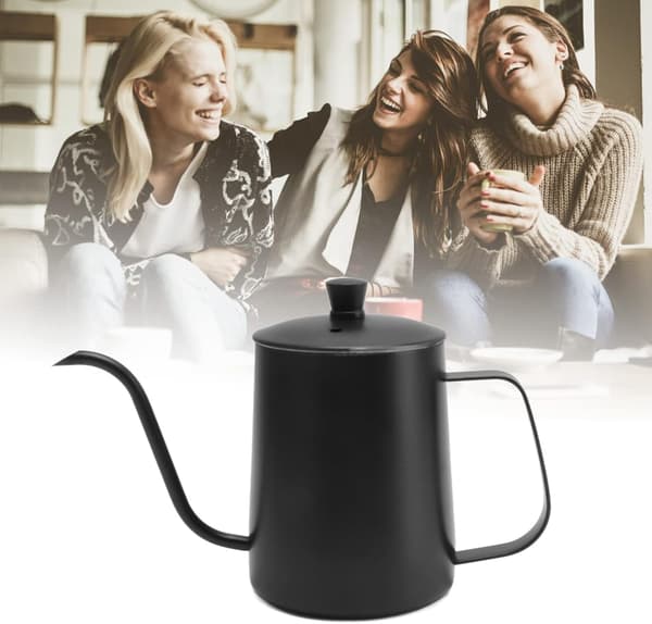 Kaffeoverkoker i rustfritt stål, 600 ml, svart