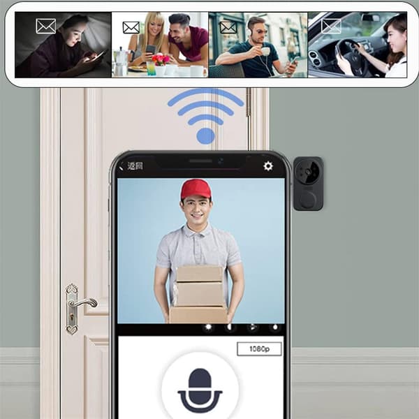 Tuya Hem Säkerhet Trådlös Dörrklocka Video Smart WiFi Dörrklocka med Kamera Intercom Trådlös Dörrklocka