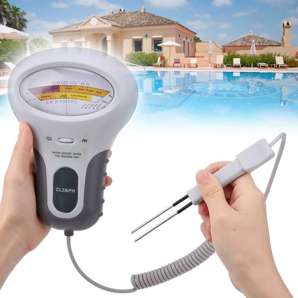 Vandkvalitetstester, 2-i-1 PH- og klortestersæt, 0-3,0 ppm CL2-område, vandmonitor til pools, spavandsanalysemonitor, til hydroponik