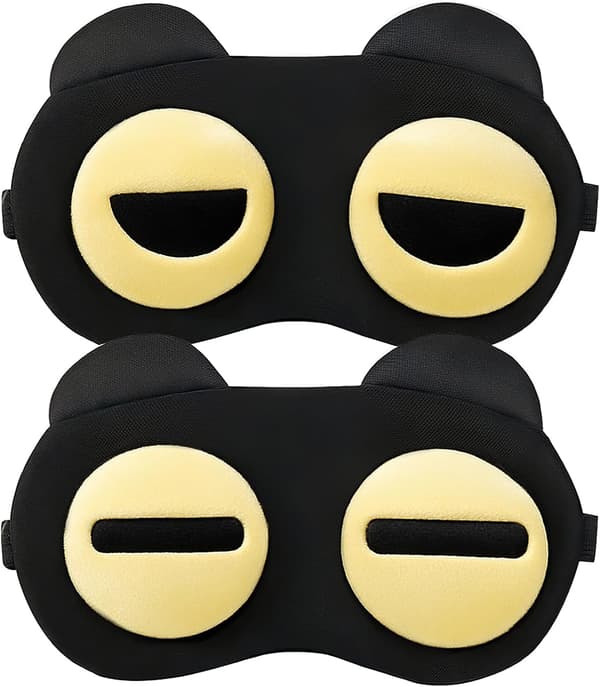 2 STK Søte Øyemasker for Søvn, Morsomme Sovemasker for Reiser og Lur B