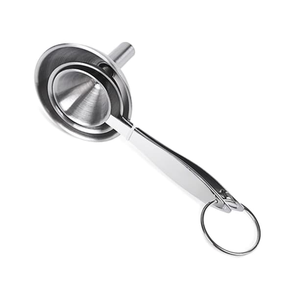 3-delars mini trattset i rostfritt stål, små flaskor, för matoljor och eteriska oljor.