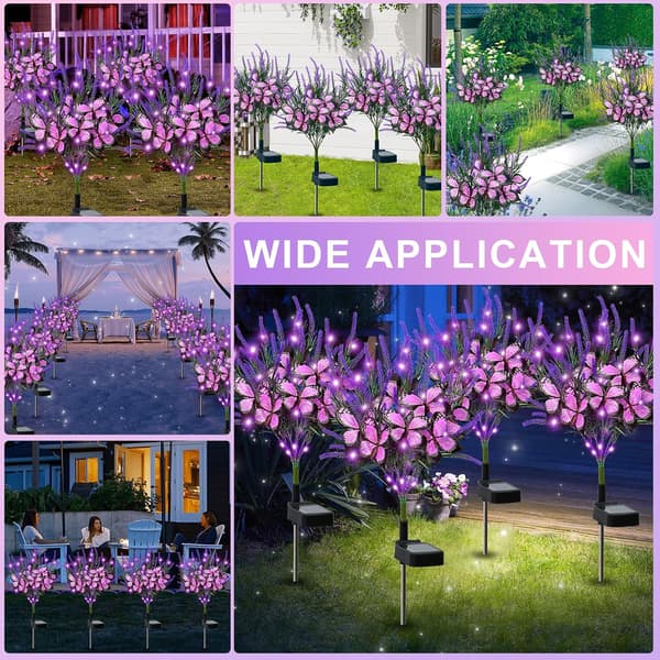 Solcellslampor för trädgården 4-pack Solcellsblommor Utomhus