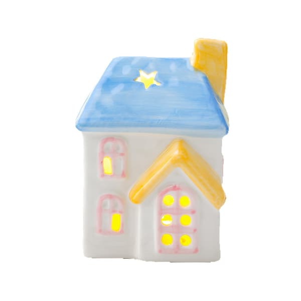 Søde håndmalede keramiske hus-aromaterapi-ornamenter Pastel Mini Hus Keramisk Indretning til Hjem & Bordplade