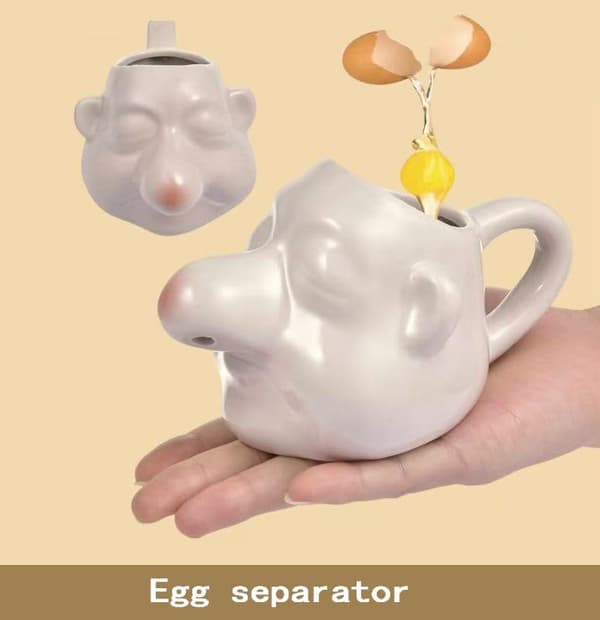 Rolig äggseparator, keramisk separator för äggula och äggvita, bakredskap, bra presentval.
