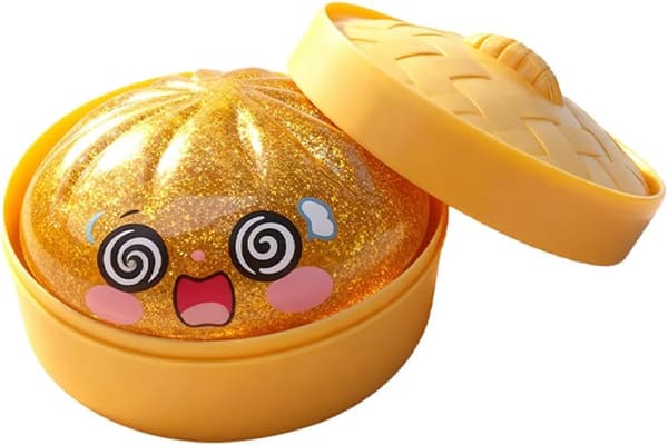 Glitter Dumpling, Glitter Dumpling Squishy Box, Dumplings Squishy, Angstlindrende Fidget, Blød Klemme Dekompression Dej