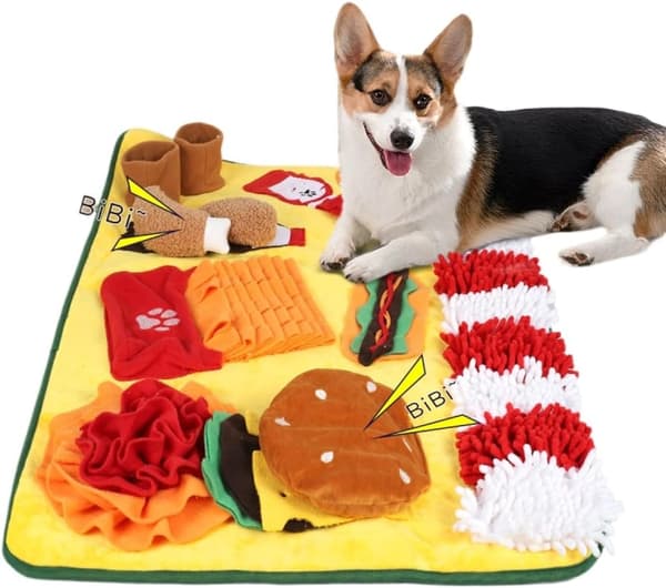 Ekstra Stor Snusemåtte til Hunde & Katte 80x60 cm - Foderpude til Langsom Spisning, Angstlindring & Mental Stimulation