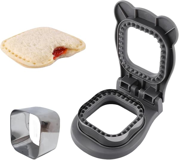 Sandwichkutter og forsegler, sandwichmaker for barnas lunsjer, enkel å bruke til matbokser og bentobokser - Grå