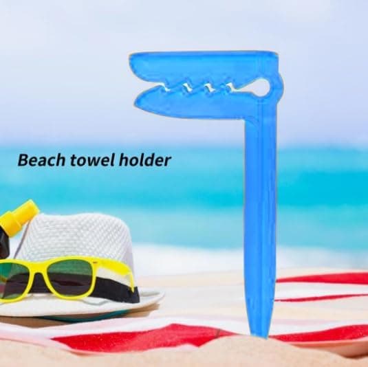 Utomhusankare, strandhandduk/picknickmatta ankarclips, 8-pack (blå)