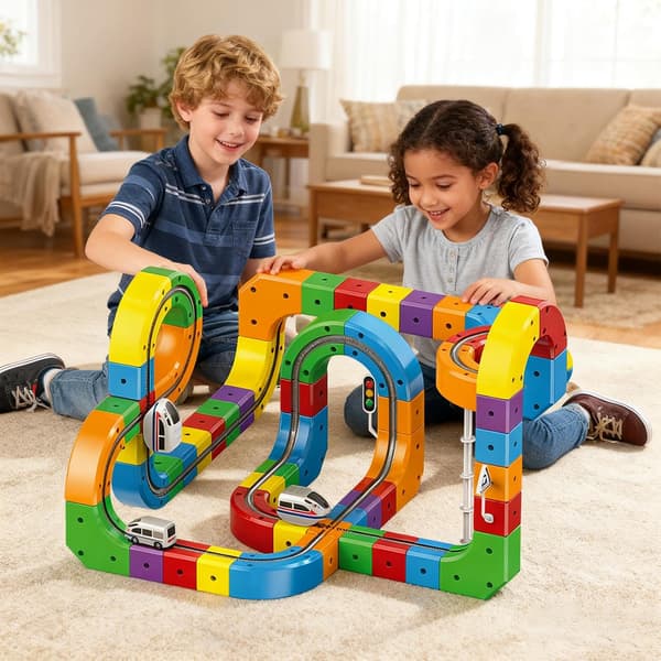 Click on the Track Sähköjunarata, Magic Track Cube, 3D-upotettu asettelu junarata, DIY Cube Track, lapsille (51 kpl)