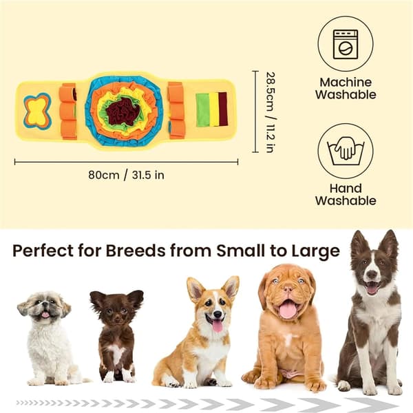 Interaktiv Snusemåtte til Hunde – Et stressreducerende og hjernetrænende pædagogisk legetøj, der passer til alle kropstyper (blå snusemåtte) blue