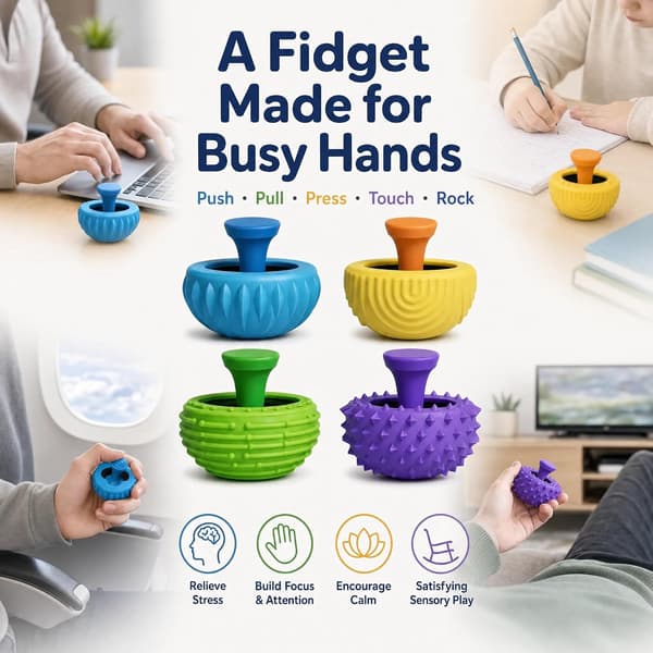 4 stk. tommelfinger-vippe-fidget-legetøj, silikone push-pull-tryk-berørings-sensorisk fidget-legetøj til børn og voksne, støjsvag skrivebords-fidget til arbejde, studier, klasseværelset