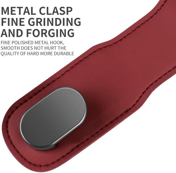 Universal bilbarnstol ryggstöd förvaringskrok, premium sytt läder och aluminium-magnesiumlegering, dubbelkrok för plånböcker, handväskor, väskor