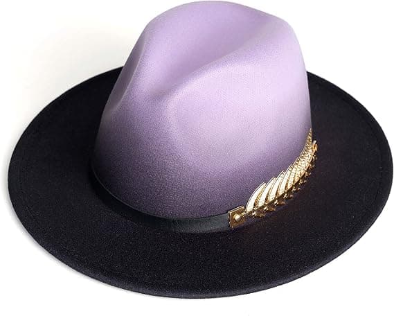 Dam Gradient Färg Fedora Bredbrättad Filthatt B