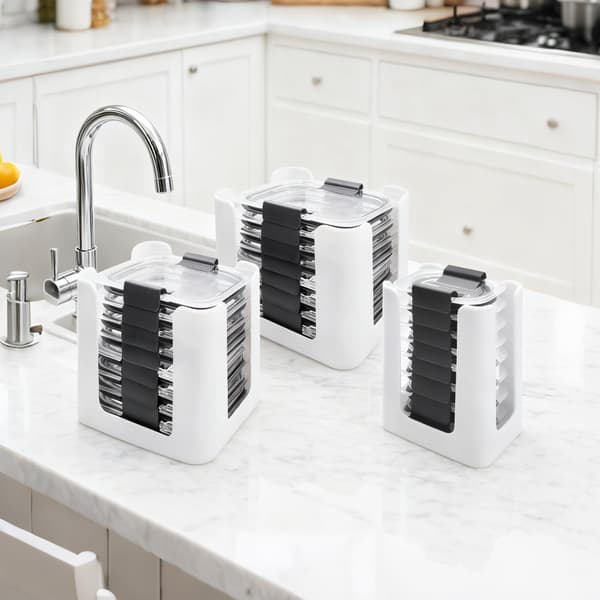 Lokkorganisering for Rubbermaid Brilliance, passer til 4,7 og 3,2 kopper, 1,3 kopper, 0,5 kopper B