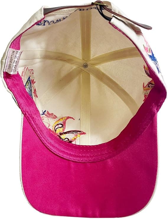 Broderad fjäril baseballkeps för kvinnor, blomtryck, blingkeps, solhatt, justerbar B