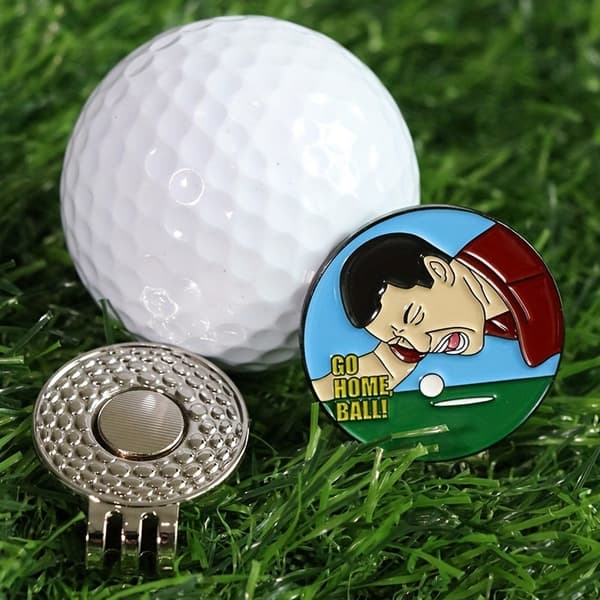 Rolig golfhattklämma med emaljerad magnetisk bollmarkör