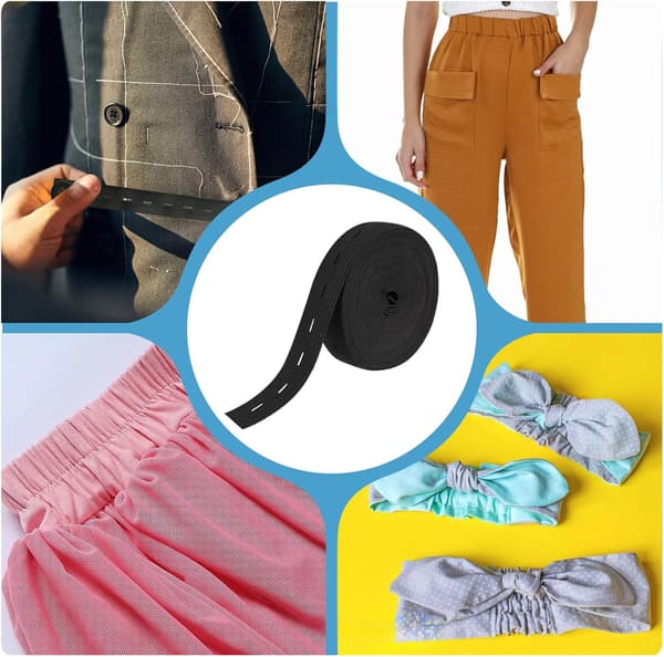 Elastisk øje med elastikbånd, praktisk og alsidig sort bredde: 2 cm