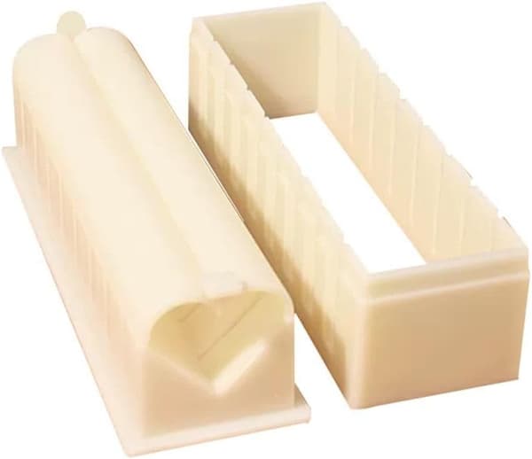 3-delt DIY Sushi-sæt - Non-stick plastik sushi-ruller og form til tangrisruller, hvid