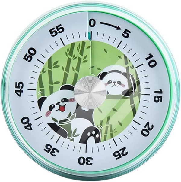 Køkkenur, 60-minutters nedtælling, Mekanisk Mand æggeur til børn (panda)