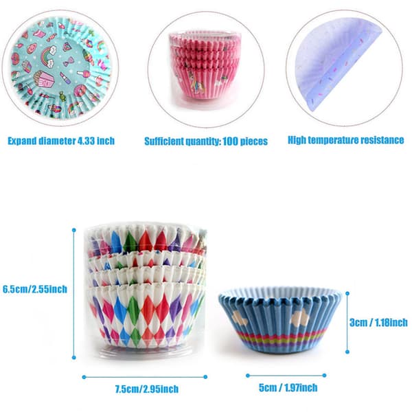 400 stk. bageforme til cupcakes, non-stick muffinforme til bryllupper, fødselsdage, babyshower eller feriefester