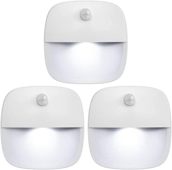 Rörelsesensorlampa nattlampa, 3-pack batteridrivna sensorlampor för inomhusbruk