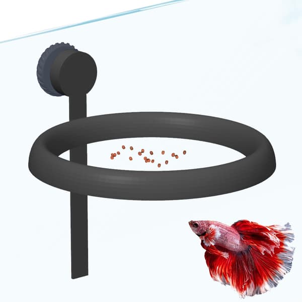 2 stk. magnetisk fiskefodringsring, akvarium flydende foderautomat, selvjusterende til vandstand fiskefoderholder til Betta guldfisk Guppy skildpadde