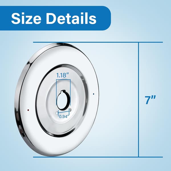 Dekselplate for dusjbatteri, erstatning for Moen 16090 Chateau