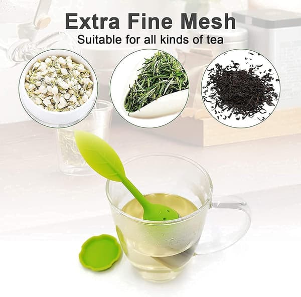 Silikon Te-infuser - 2-pakning, Finmasket Løsblad Te-filter - Grønn, Blå