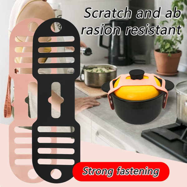 Silikone Låg Låsestrop til Crock Pot Slow Cookers (6/7/8 Quart) (Sort)