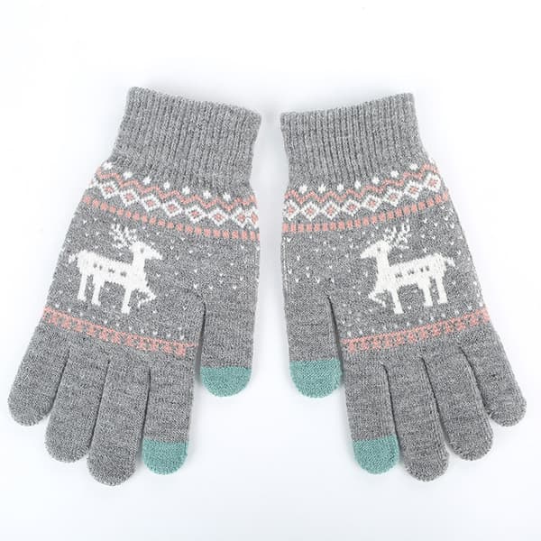 3 Par Jule Vinter Touch Screen Handsker Tekstning Handsker Stræk Strikkede Mekaniske Varme Handsker Unisex B