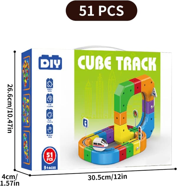 Click on the Track Sähköjunarata, Magic Track Cube, 3D-upotettu asettelu junarata, DIY Cube Track, lapsille (51 kpl)