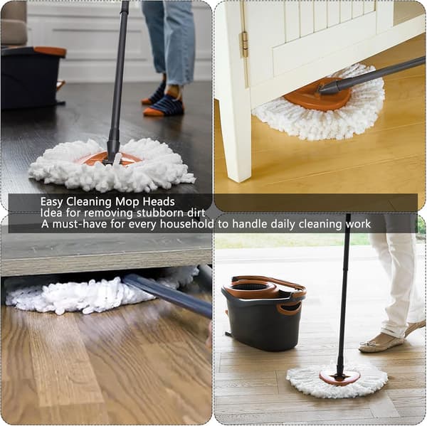Dette erstatningssettet for moppehode er kompatibelt med ulike enkeltbøtte-moppesystemer og inkluderer seks holdbare mikrofibermoppehoder.
