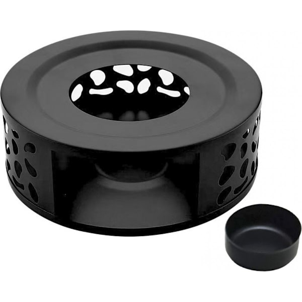 Fyrfadsstage – Tekandevarmer – Varmer – Rustfrit stål – Sort – 15 cm